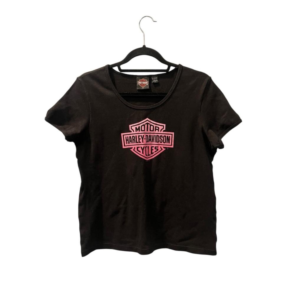 VTG Y2K 2005 Harley Davidson Glitter Logo T-Shirt Size 2XL Peoria Arizona Biker